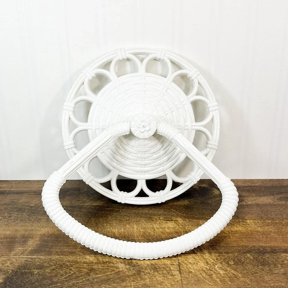 Retro Faux Wicker Towel Ring - Vintage Bathroom Decor